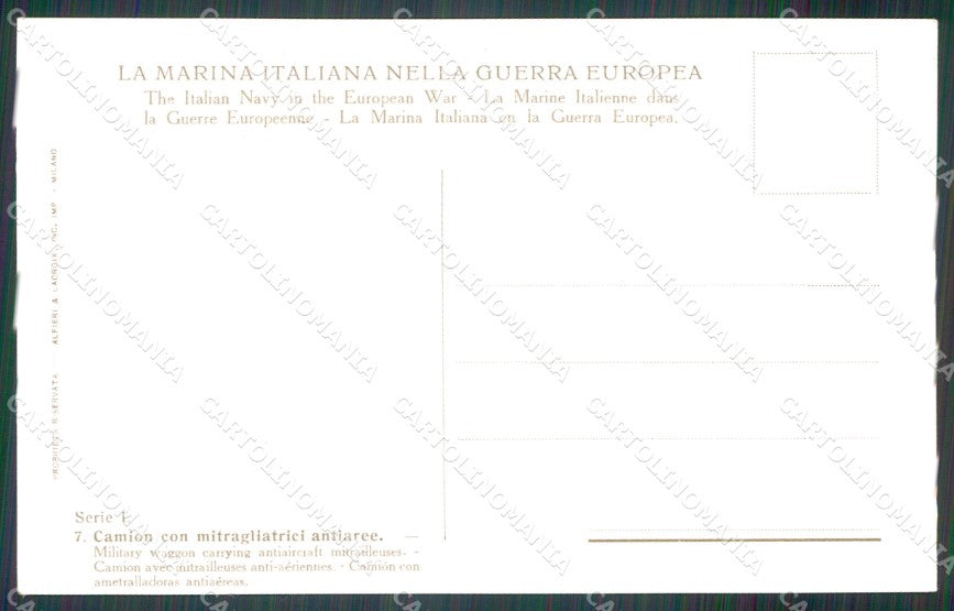 Militari Marina Militare Mitragliatrici Antiaeree cartolina MT9185 – retro