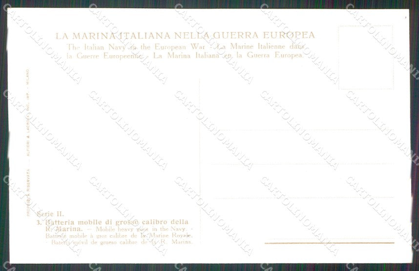 Militari Marina Militare Batteria Mobile Grosso Calibro cartolina MT9193 – retro