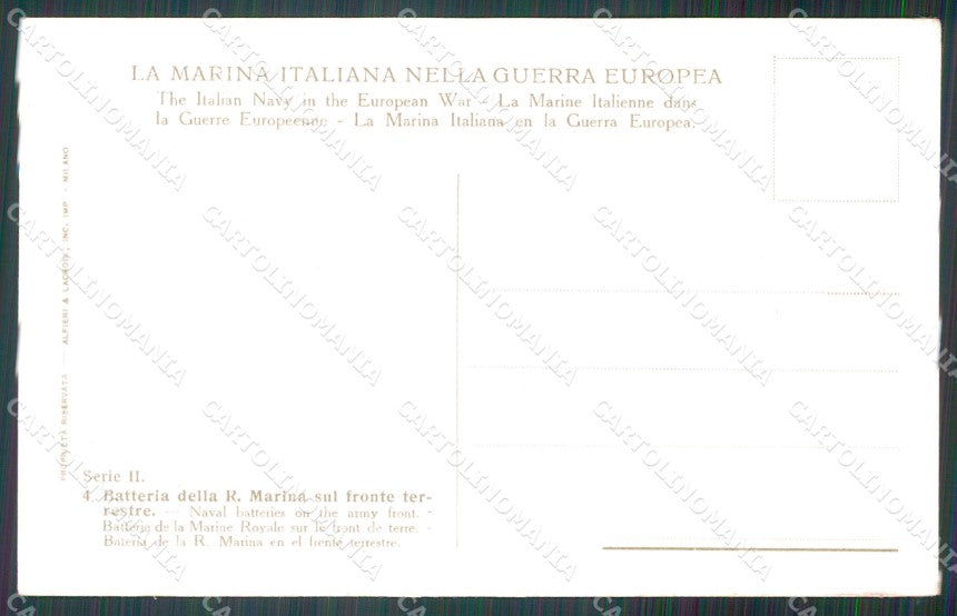 Militari Marina Militare Batteria sul Fronte cartolina MT9194 – retro