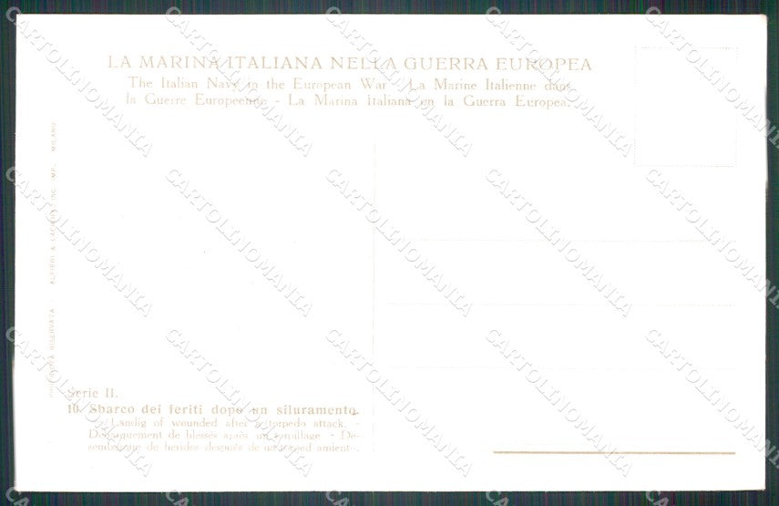 Militari Marina Militare Sbarco Feriti dopo Siluramento cartolina MT9200 – retro