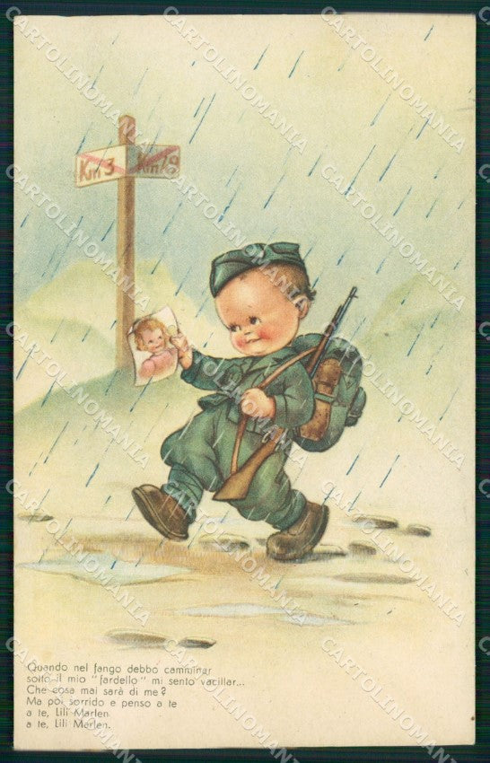 Militari Bambini Mariapia cartolina MT9217 – fronte