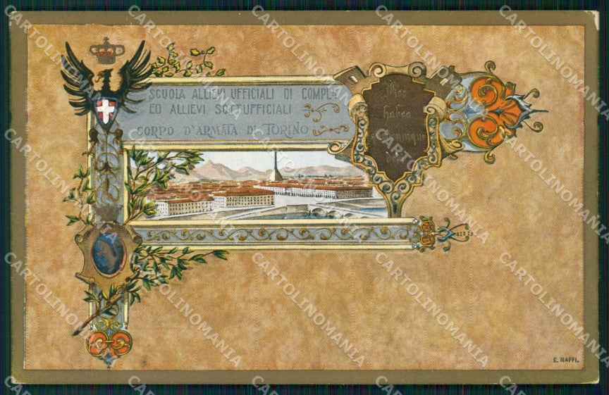 Militari Corpo d'Armata Torino Scuola Ufficiali Complemento cartolina MT9228 – fronte