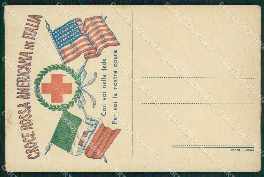 Croce Rossa Americana in Italia PIEGA cartolina MT9278 – fronte