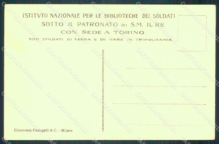 Militari Coloniali Libia Lepanto Biblioteche Soldati cartolina MT9279 – retro