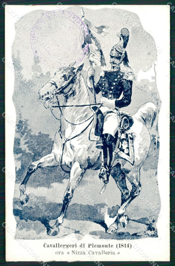 Militari Reggimento Nizza Cavalleria Cavalleggeri di Piemonte cartolina MT9289 – fronte