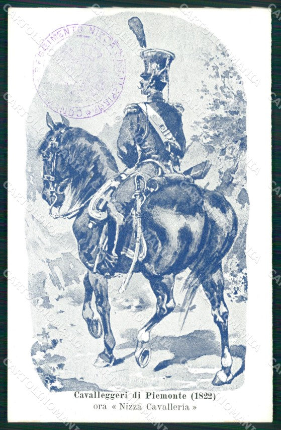 Militari Reggimento Nizza Cavalleria Cavalleggeri di Piemonte cartolina MT9291 – fronte