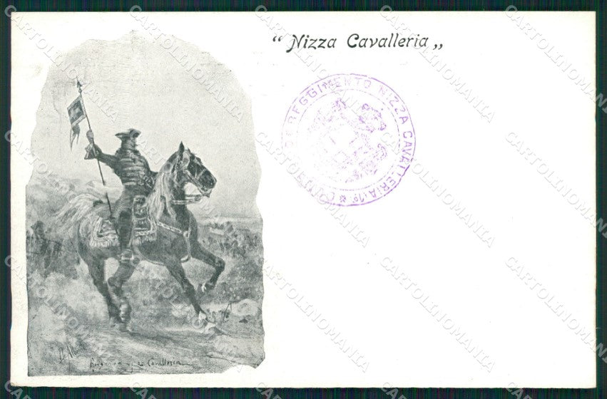 Militari Reggimento Nizza Cavalleria Comando cartolina MT9292 – fronte