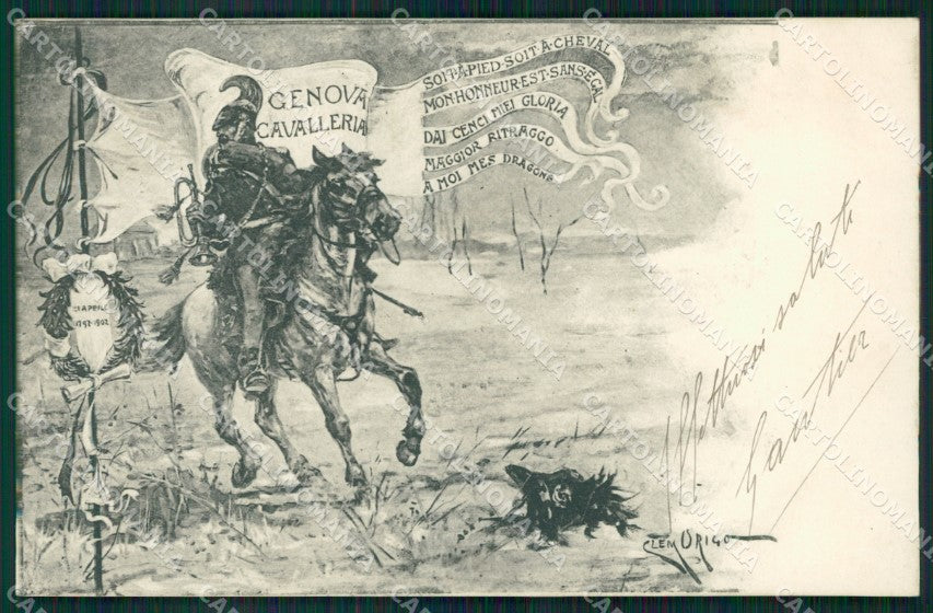 Militari Reggimento Genova Cavalleria cartolina MT9303 – fronte