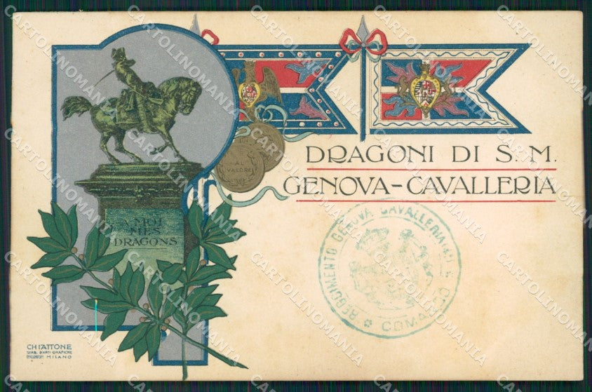 Militari Reggimento Genova Cavalleria Dragoni di Sua Maestà cartolina MT9304 – fronte