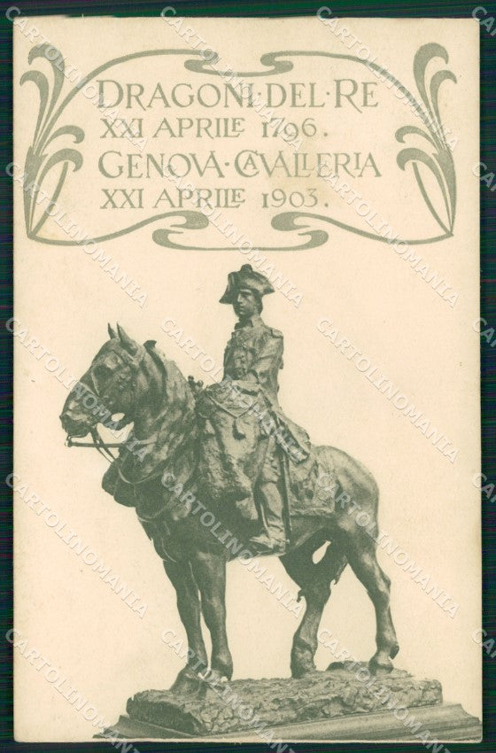 Militari Reggimento Genova Cavalleria Dragoni del Re cartolina MT9305 – fronte