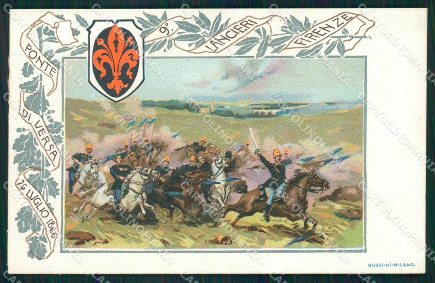 Militari 9 Reggimento Cavalleria Lancieri di Firenze Versa cartolina MT9316 – fronte