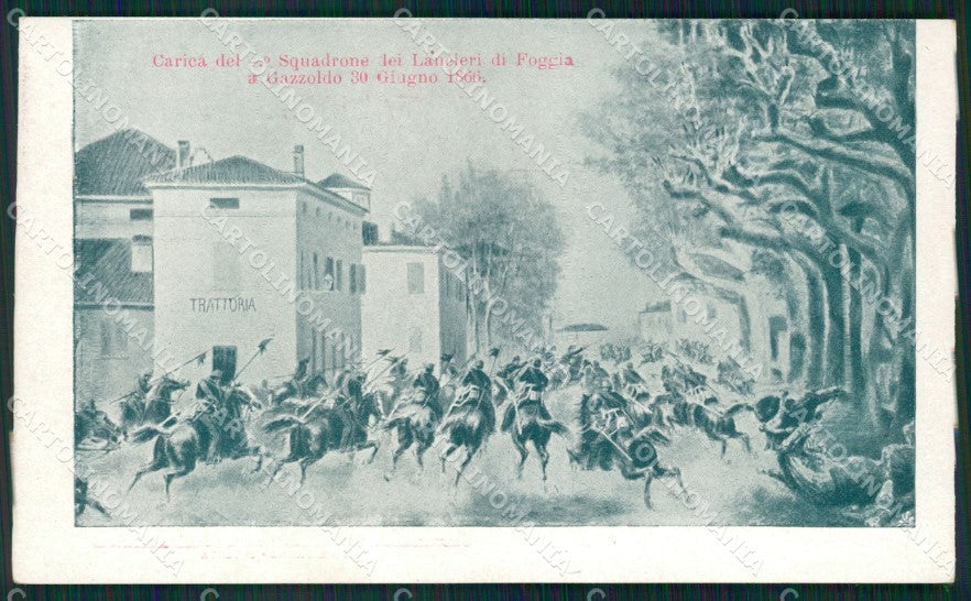 Militari 4 Squadrone Lancieri di Foggia Gazzoldo cartolina MT9319 – fronte