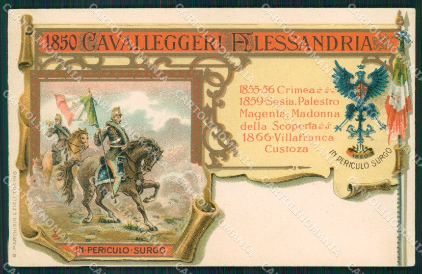 Militari 14 Reggimento Cavalleggeri Alessandria cartolina MT9325 – fronte