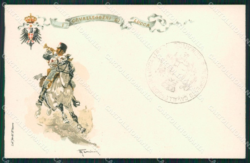 Militari 14 Reggimento Cavalleggeri Lucca cartolina MT9326 – fronte