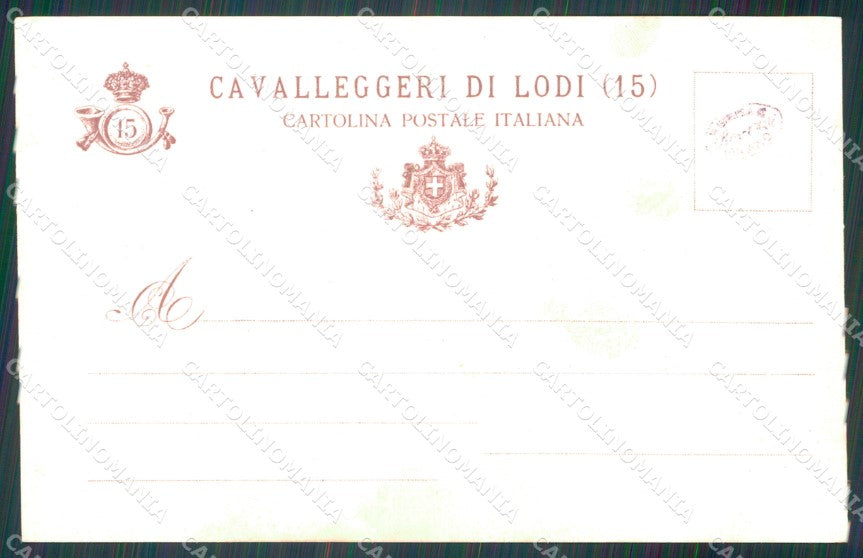 Militari 15 Reggimento Cavalleggeri Lodi cartolina MT9327 – retro