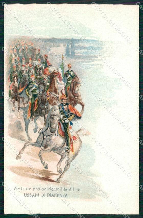 Militari Reggimento Cavalleggeri Piacenza Ussari cartolina MT9330 – fronte