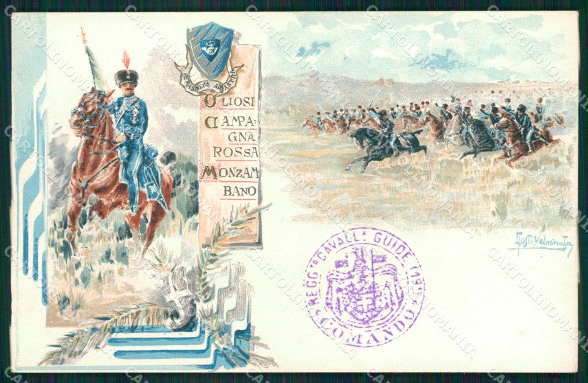 Militari 19 Reggimento Cavalleggeri Guide cartolina MT9332 – fronte