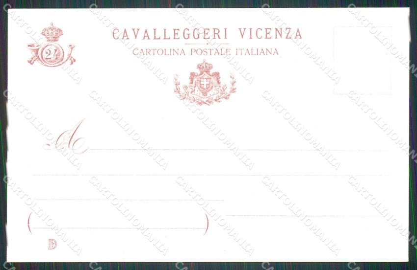Militari 24 Reggimento Cavalleggeri di Vicenza cartolina MT9340 – retro