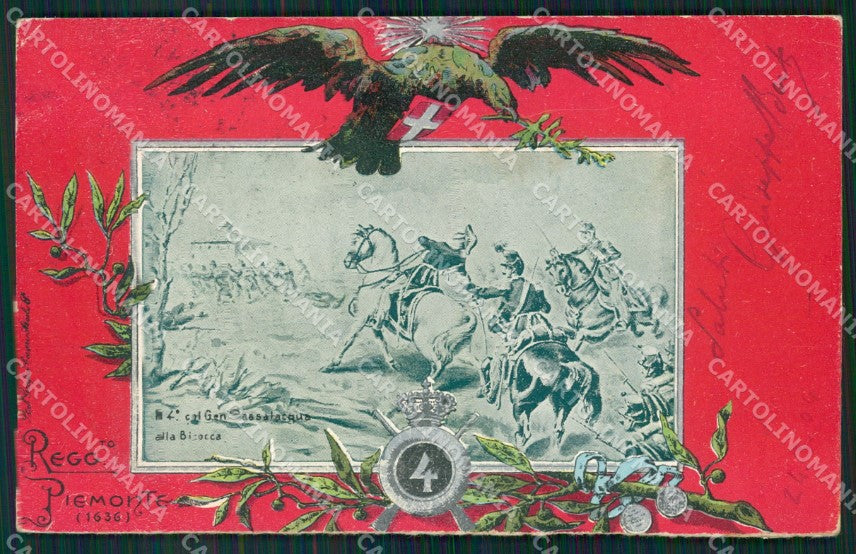 Militari IV Reggimento Fanteria Piemonte Bicocca cartolina MT9363 – fronte