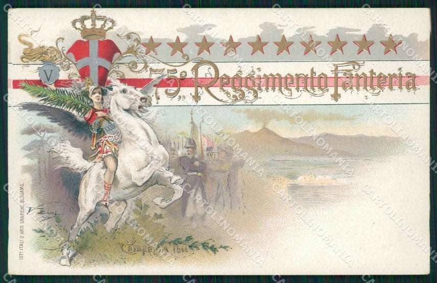 Militari 75 Reggimento Fanteria Napoli cartolina MT9369 – fronte