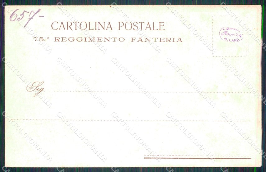 Militari 75 Reggimento Fanteria Napoli cartolina MT9369 – retro