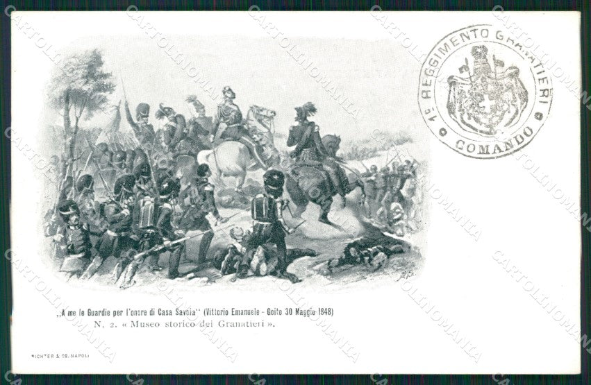 Militari Granatieri di Sardegna I Reggimento Savoia cartolina MT9376 – fronte