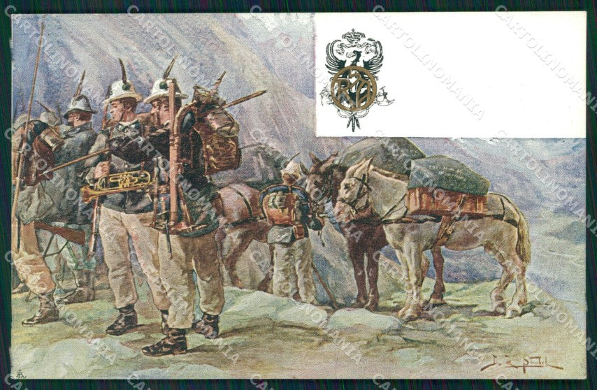 Militari V Reggimento Alpini cartolina MT9377 – fronte