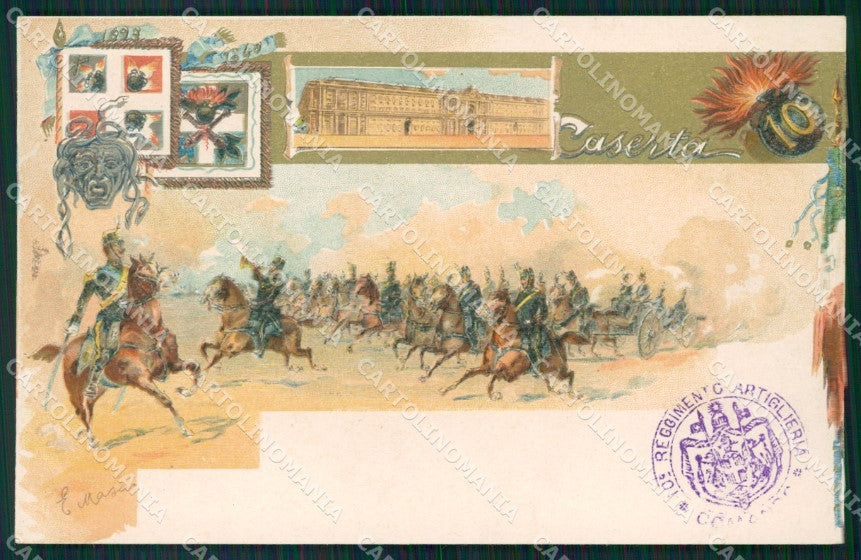 Militari 10 Reggimento Artiglieria Caserta cartolina MT9378 – fronte