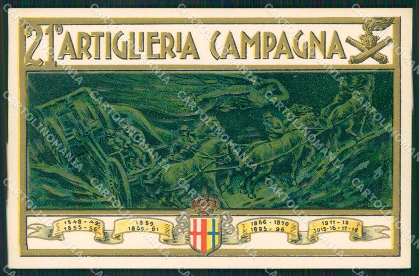 Militari 21 Reggimento Artiglieria da Campagna cartolina MT9383 – fronte