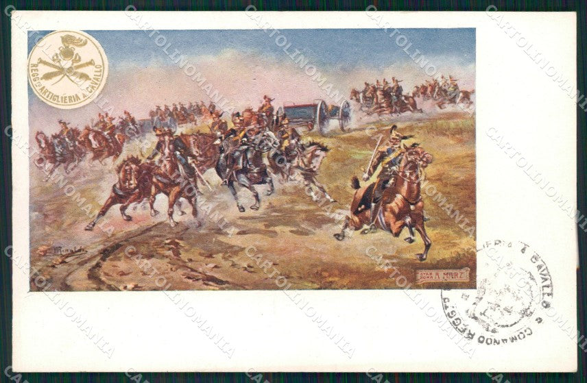 Militari Comando Reggimento Artiglieria a Cavallo cartolina MT9385 – fronte