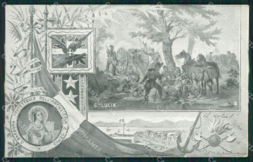Militari Reggimentale Artiglieria Santa Barbara cartolina MT9386 – fronte
