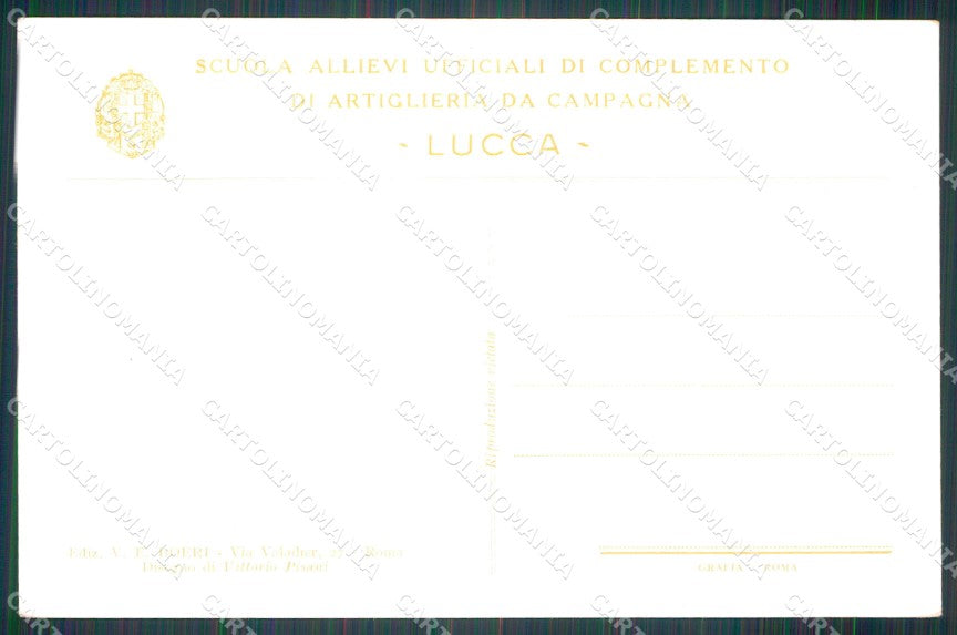 Militari Scuola Allievi Ufficiali Artiglieria da Campagna Lucca cartolina MT9391 – retro
