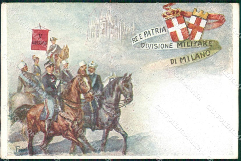 Militari V Divisione Militare Milano cartolina MT9393 – fronte