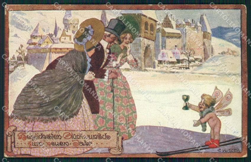 Kutzer Fairy Sport Ski postcard MT9403 – fronte