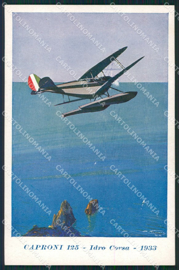 Aviazione Ferrari Caproni 125 Idrovolante Corsa 1933 Boeri postcard MT9419 – fronte