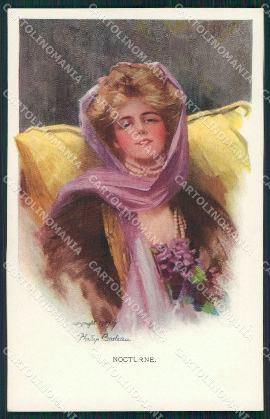 Boileau Philip Lady Nocturne Reinthal & Newman postcard MT9428 – fronte