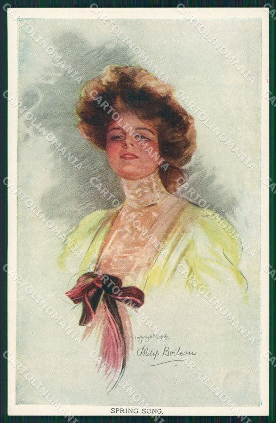 Boileau Philip Lady Spring Song Reinthal & Newman postcard MT9430 – fronte