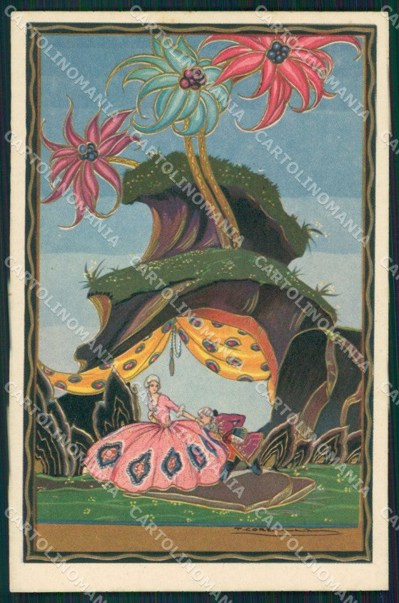 Corbella Art Deco Lady Degami Serie 2224 postcard MT9439 – fronte