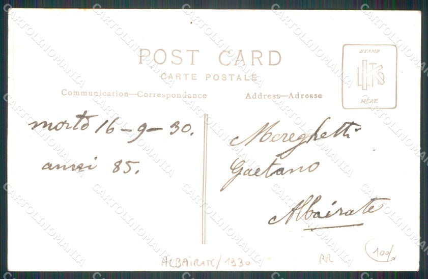 Milano Albairate Carro Funebre Foto cartolina MT9801 – retro