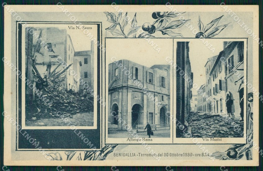 Ancona Senigallia Terremoto Albergo Roma cartolina MT9809 – fronte