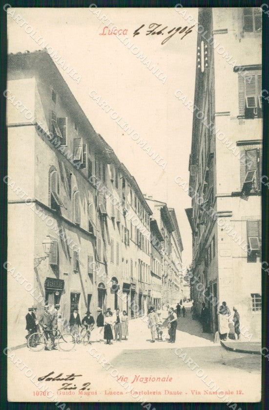 Lucca Città via Nazionale Barbiere cartolina MT9822 – fronte