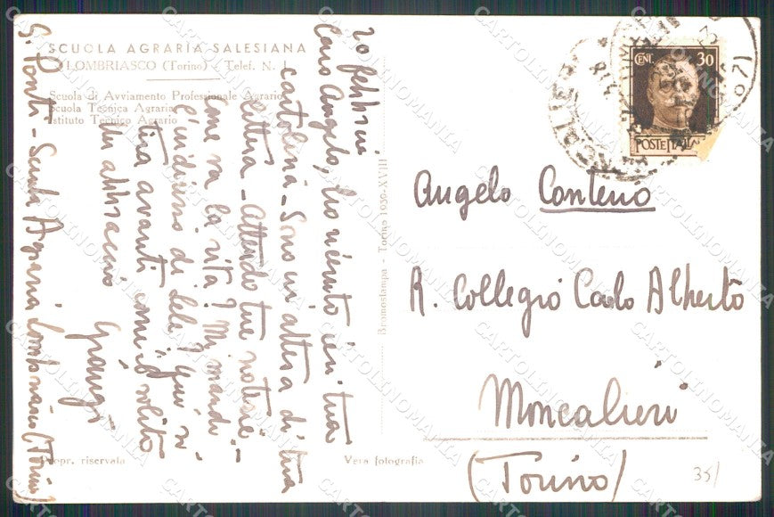 Torino Lombriasco Scuola Agraria Salesiana Foto cartolina MT9826 – retro