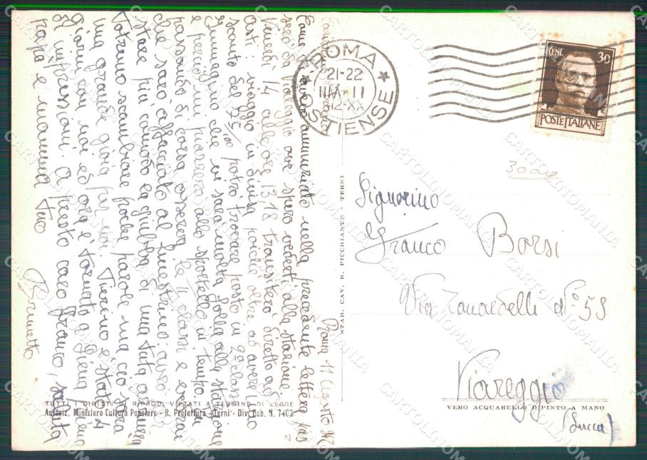Militari Fascismo Fanteria Mussolini Senato 1938 Pochoire cartolina MT9894 – retro