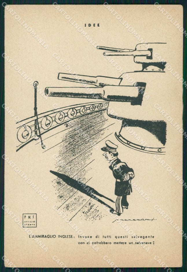 Militari Propaganda WWII Marina Inglese P.N.F. Napoli cartolina MT9949 – fronte