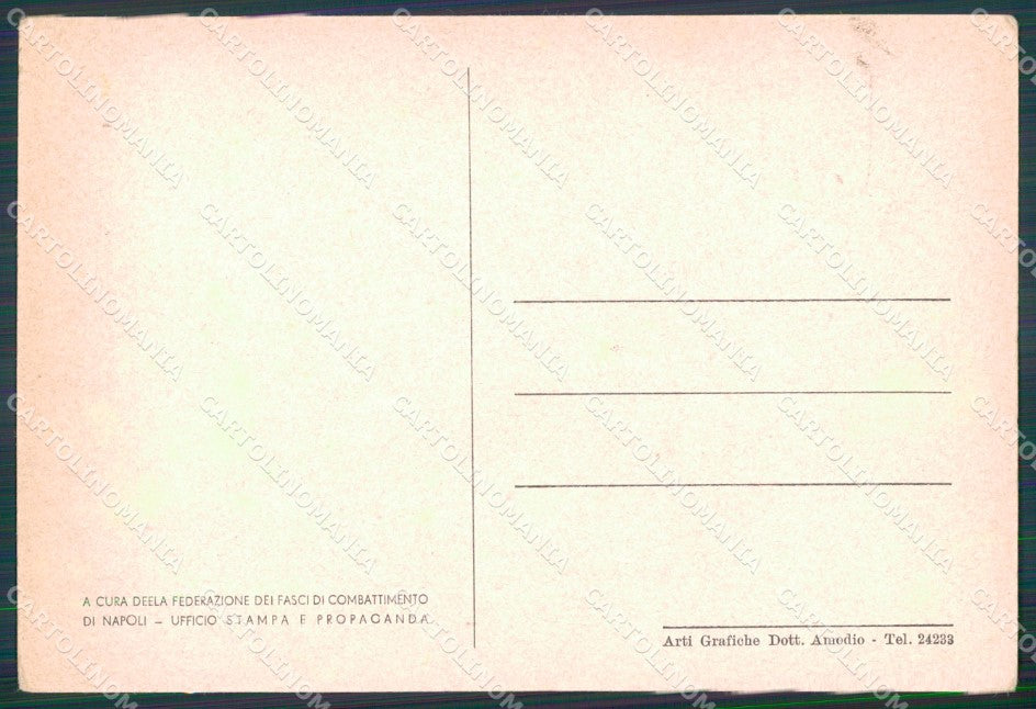 Militari Propaganda WWII Marina Inglese P.N.F. Napoli cartolina MT9949 – retro