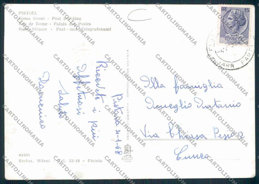 Pistoia Poste Foto FG cartolina MV0050 – retro