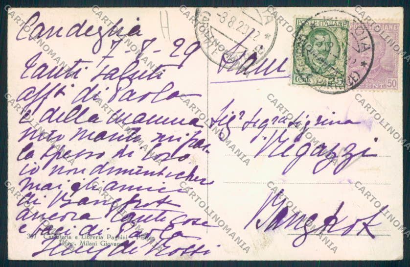 Pistoia Candeglia cartolina MV0064 – retro