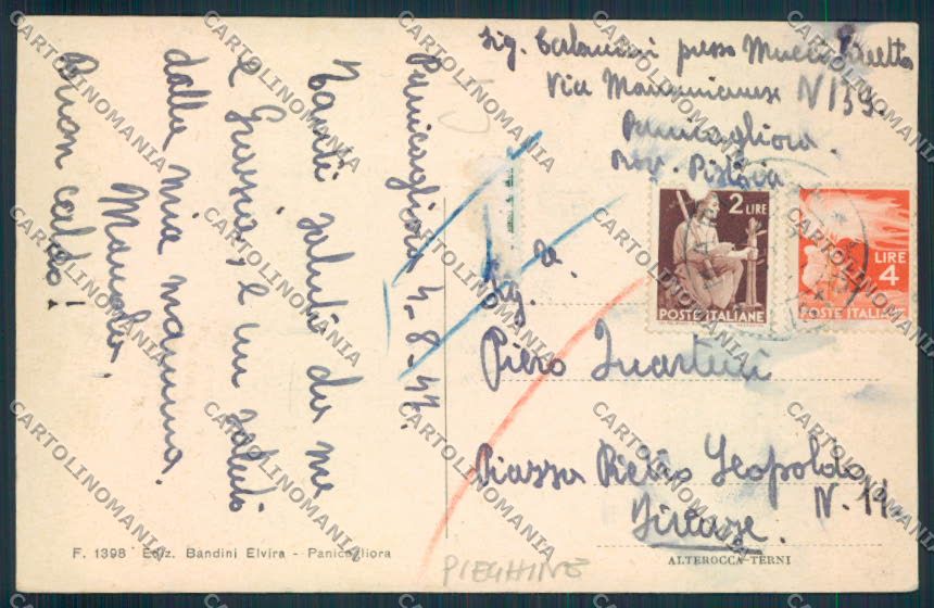Pistoia Panicagliora PIEGHINE cartolina MV0115 – retro