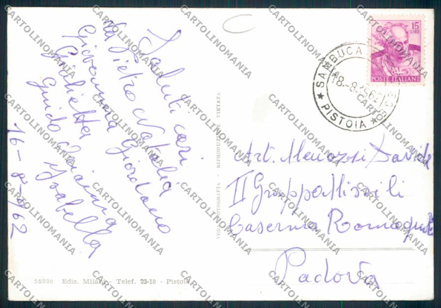 Pistoia Passo Collina ADESIVO Foto FG cartolina MV0132 – retro