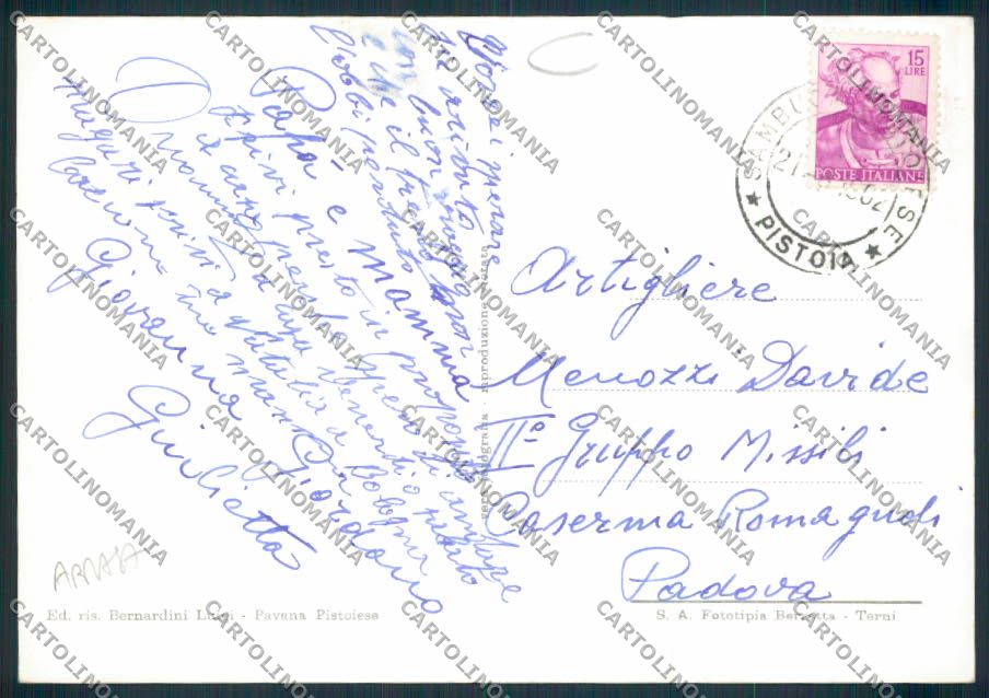 Pistoia Bella ValleABRASA Foto FG cartolina MV0137 – retro